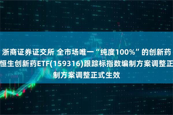 浙商证券证交所 全市场唯一“纯度100%”的创新药指数，恒生创新药ETF(159316)跟踪标指数编制方案调整正式生效